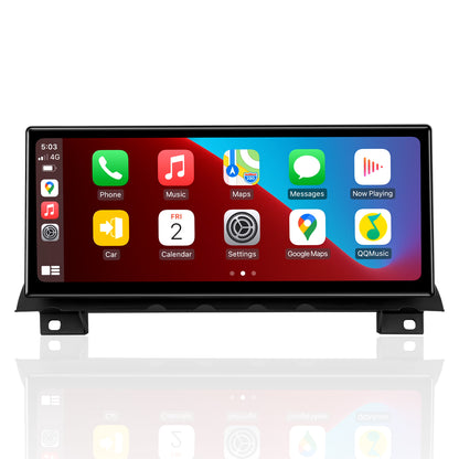 PEMP (9657) Ultra-Thin 12.3" Linux Screen, for BMW 7 Series F01 F02 CIC Android 13 Wireless and Wired CarPlay Android Auto Calls Using The OEM Bluetooth.