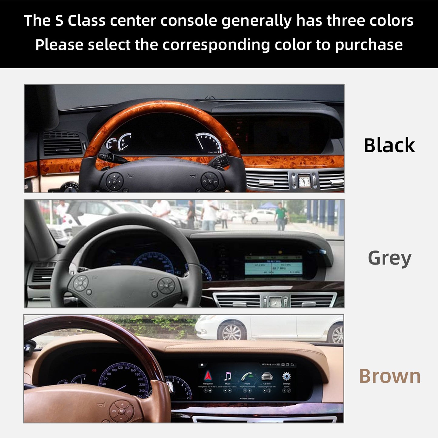 PEMP (7121) Dual Screen Style W221 W216 CarPlay Android Auto 12.3" Android 13 8+128 GB Display for Mercedes S CL Class NTG 3.0 3.5 (2006-2013) With a AHD Reverse Camera