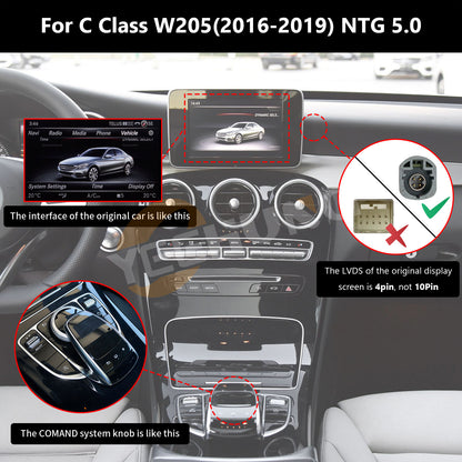 PEMP (7618) W205 X253 W447 X156 C117 W463 W176 Android 13 12.3" Blue Anti-Glare Car Radio Screen 8+128GB, Snapdragon 685 8-core CPU for Mercedes-Benz 2016-2019 NTG5.0 C GLC GLA V X CLA G A Class