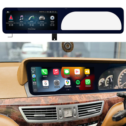 PEMP (7121) Dual Screen Style W221 W216 CarPlay Android Auto 12.3" Android 13 8+128 GB Display for Mercedes S CL Class NTG 3.0 3.5 (2006-2013) With a AHD Reverse Camera