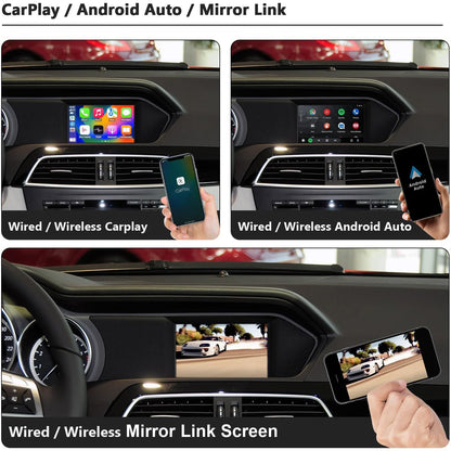 PEMP (NTG 4.5) for Mercedes W212 W204 W176 C117 W463 X15 CarPlay Android auto, E C A CLA G GLA Class Accessories NTG 4.5 2012-2015 MMI Box Use The OEM Microphone.