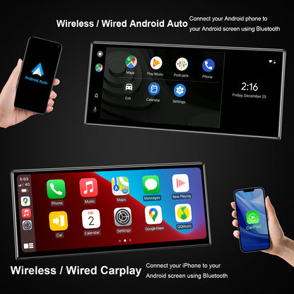 PEMP (5658) Ultra-Thin Android 12.3" Screen Qualcomm 680 8+128GB for BMW 5 Series GT F07 CIC Wired and Wireless Apple CarPlay Retrofit Android Auto use The OEM Bluetooth (2011-2012)