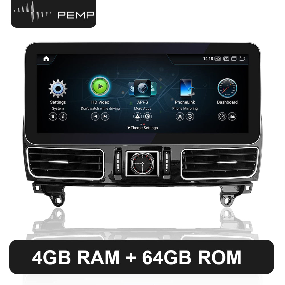 PEMP (7115) W166 X166 Android 13 Blue Anti-glared HD Touch Screen 12.3-inch CarPlay Android auto, for Mercedes Benz ML GL Class NTG4.5 2012-2015