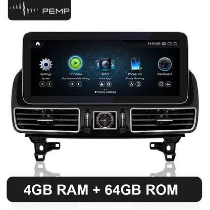 PEMP (7129) W166 X166 Android 13 Blue Anti-glared HD Touch Screen 12.3" CarPlay Android auto, for Mercedes Benz GLE GLS Class NTG5.0 2016-2019