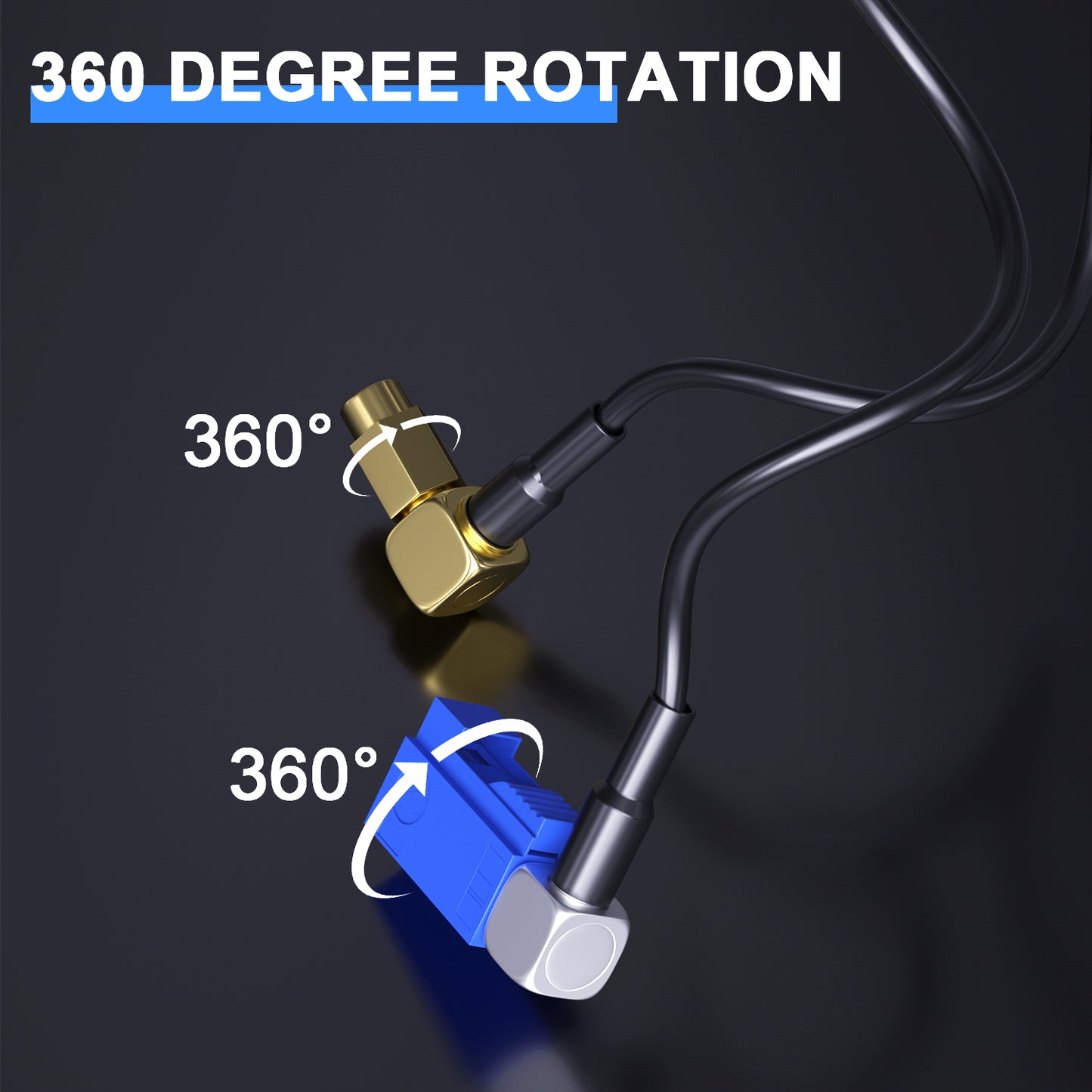 PEMP GPS Antenna Adapter 1 Fakra Male to 1 Female Socket and 1 SMA Male Sockets for Between The Car Radio Android Screen and The OEM Head Unit.