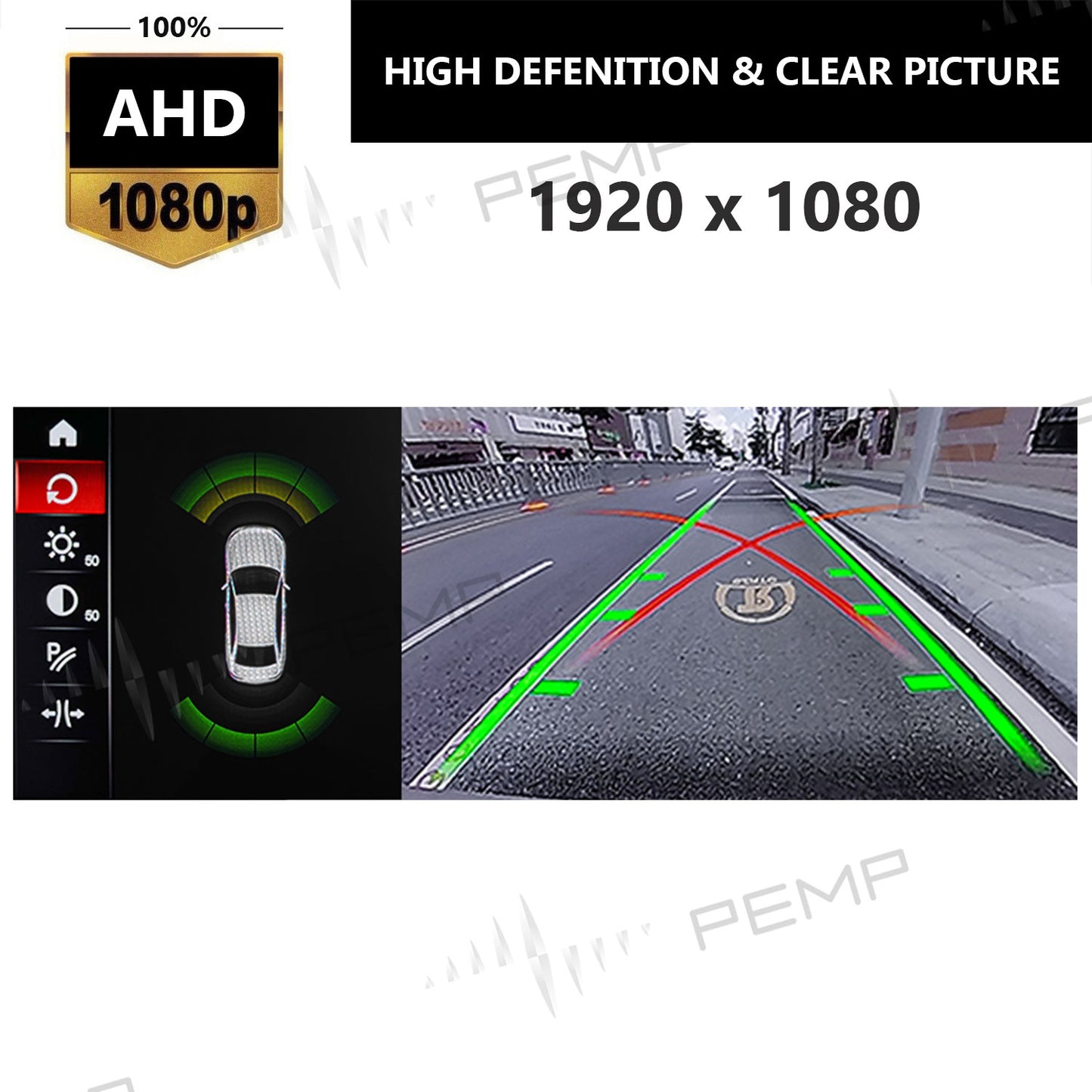 PEMP (8006) AHD Backup Camera 1080P 30FPS Parking Rear View Reverse Camera for PEMP BMW F10 F30 F25 F48 (AHD 160 * 45)