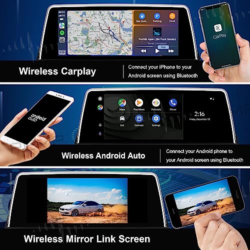 PEMP (5823) for BMW E90 E91 E92 CIC Android 13 Wired and Wireless Carplay Android auto, Blue Anti-Glare 10.25" Vertical Screen, Snapdragon 8 Core 4+64GB Android Display.