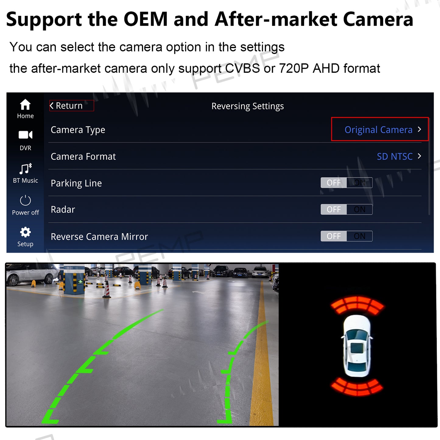 PEMP (9625) Ultra-Thin 12.3" Linux Screen, for BMW X5 E70 E71 CIC Wireless and Wired CarPlay Android Auto Calls Using The OEM Microphone Monitor