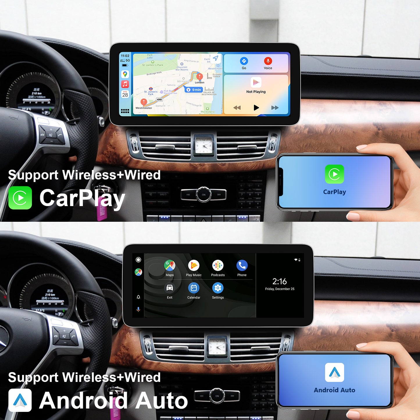 PEMP (7126) W218 C218 Android 13 CarPlay 12.3" Touch Screen Qualcomm Snapdragon 680 8 Cores 8+128GB Android Auto for Mercedes Benz CLS  NTG4.5 Accessories (2012-2013)