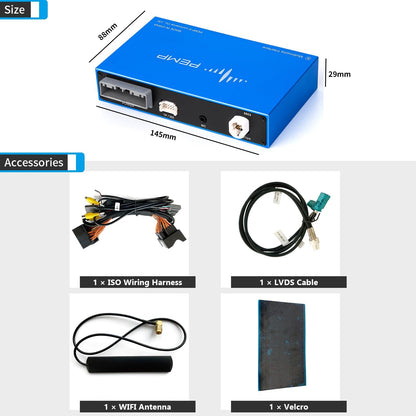 PEMP (NTG 4.5) for Mercedes W212 W204 W176 C117 W463 X15 CarPlay Android auto, E C A CLA G GLA Class Accessories NTG 4.5 2012-2015 MMI Box Use The OEM Microphone.