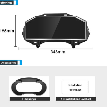 PEMP (0118) Digital LCD Dashboard, Multiple UI Options for Mercedes C-Class W205 (2015-2018) GLC X253 (2015-2019) Digital Cluster