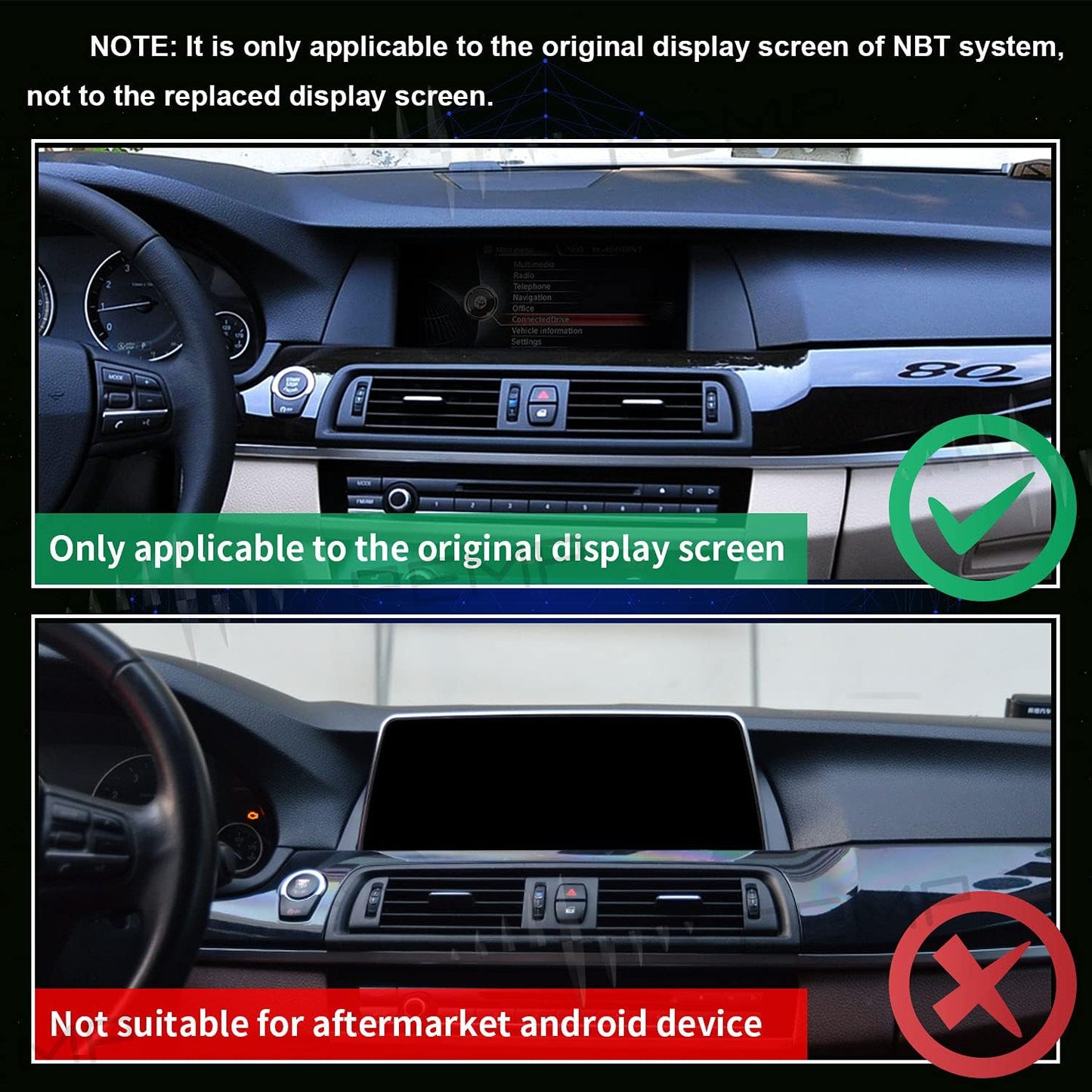 PEMP (NBT) Wireless Carplay Retrofit and Airplay Android Auto Mirror Link Use The OEM Microphone for BMW F01 F07 F10 F12 F15 F20 F30 F25 F48 NBT