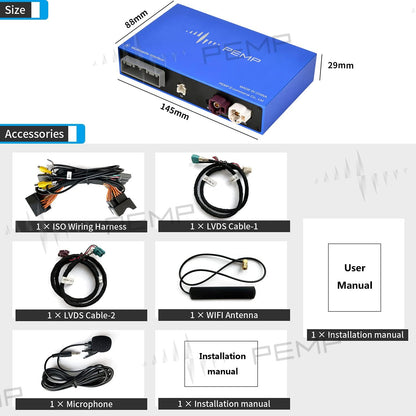 PEMP (NBT) Wireless Carplay Retrofit and Airplay Android Auto Mirror Link Use The OEM Microphone for BMW F01 F07 F10 F12 F15 F20 F30 F25 F48 NBT