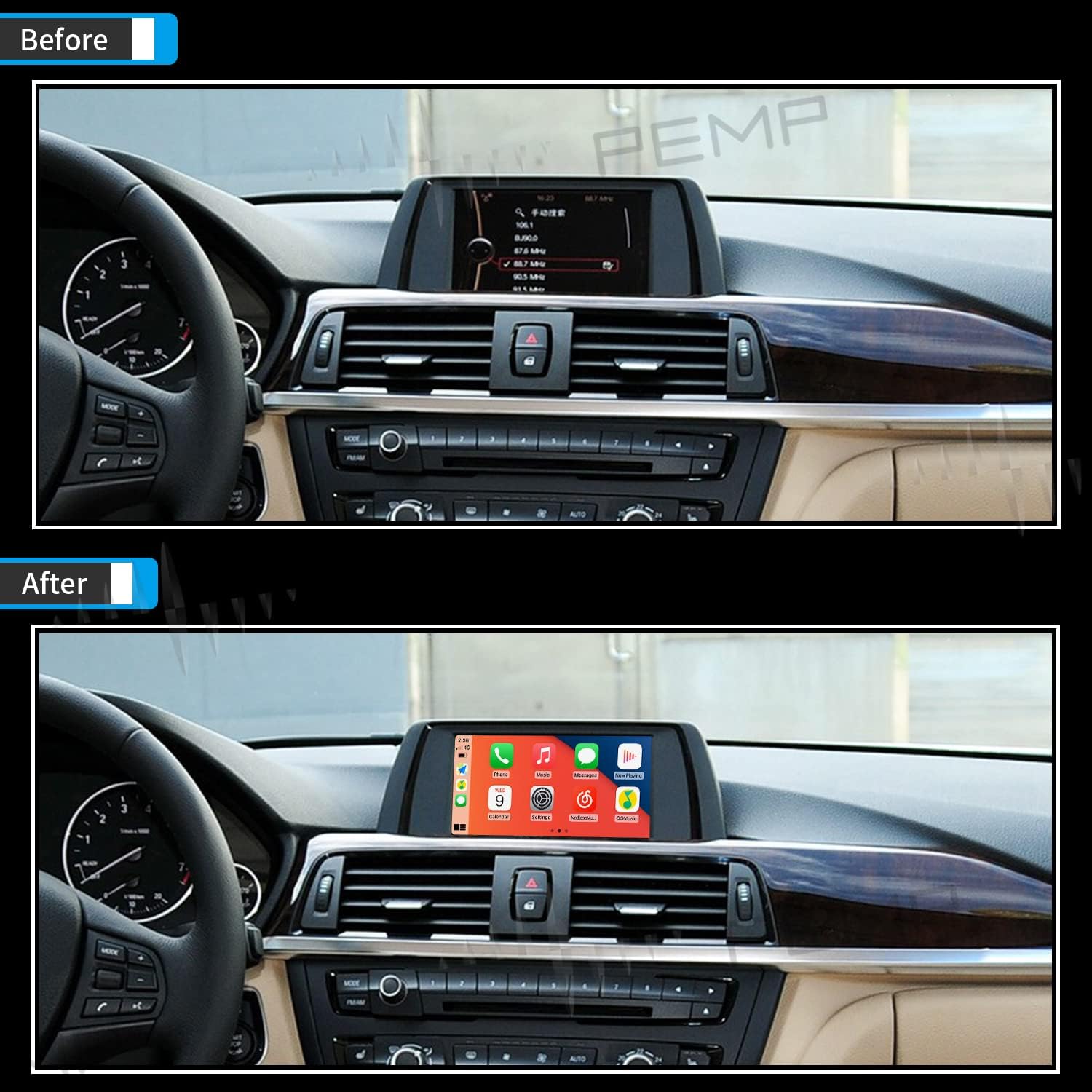 PEMP (NBT) Wireless Carplay Retrofit and Airplay Android Auto Mirror L –  PEMP Car Audio