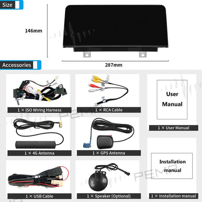 PEMP (5211) Android 13 Blue Anti-glared Screen for BMW F20 Snapdragon 662 8core CarPlay Android Auto Monitor, for BMW 1 Series Accessories (2012-2017) NBT CIC