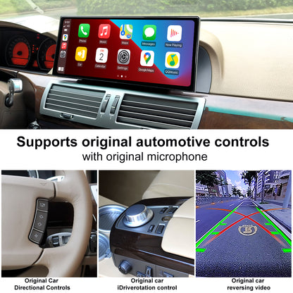 PEMP (5607) Ultra-Thin 12.3" Qualcomm Snapdragon 680 8 Cores Android Screen, for BMW E65 E66 Android 13 Wireless and Wired CarPlay Android Auto Calls Using The OEM Microphone Monitor