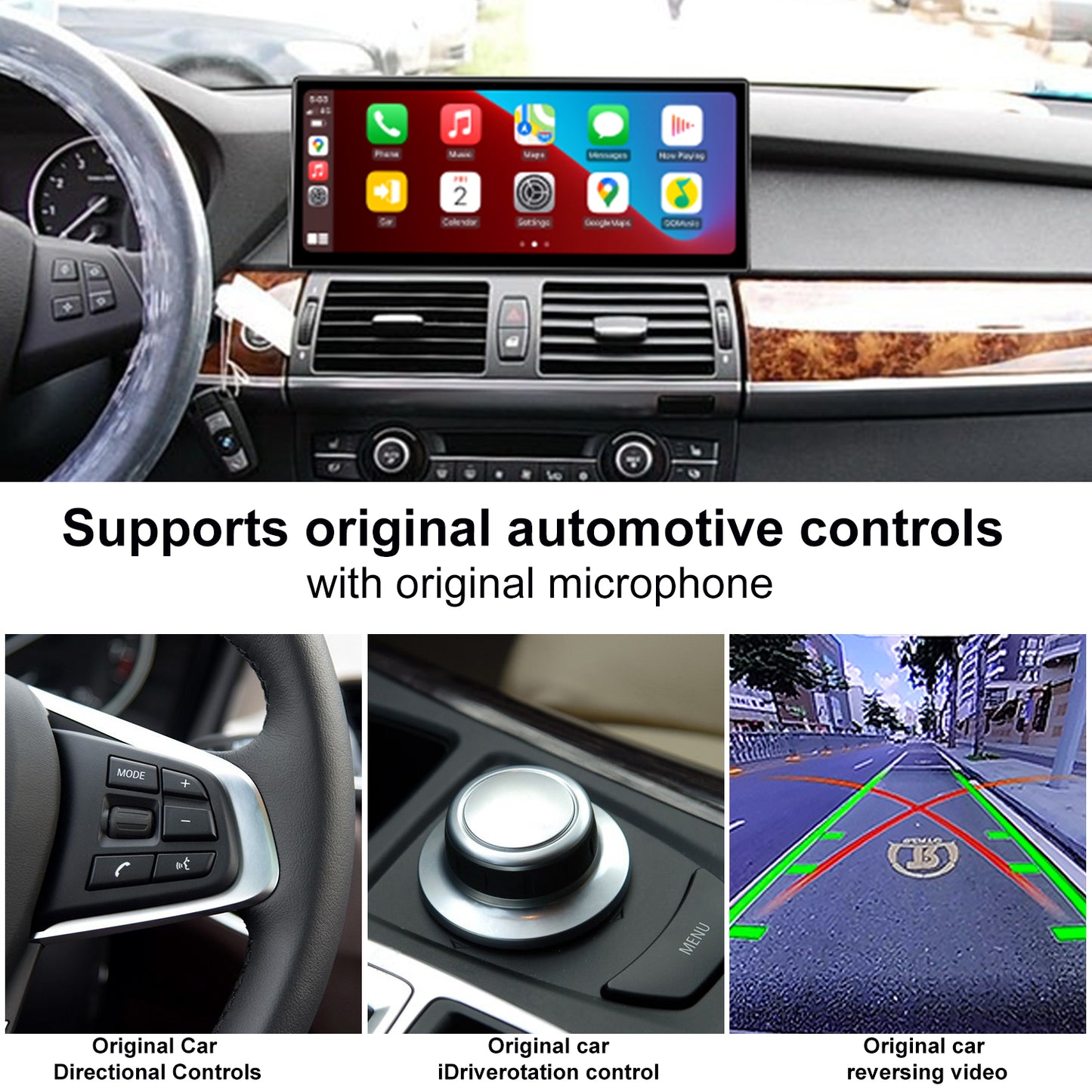 PEMP (9615) Ultra-Thin 12.3" Linux Screen, for BMW X5 E70 E71 CCC Wireless and Wired CarPlay Android Auto Calls Using The OEM Bluetooth.