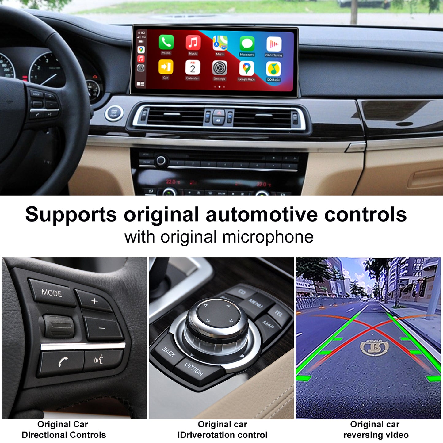 PEMP (5678) Ultra-Thin 12.3" Qualcomm Snapdragon 680 8 Cores Android Screen, for BMW 5 Series F10 F11 CIC Android 13 Wireless and Wired CarPlay Android Auto Calls Using The OEM Microphone Monitor