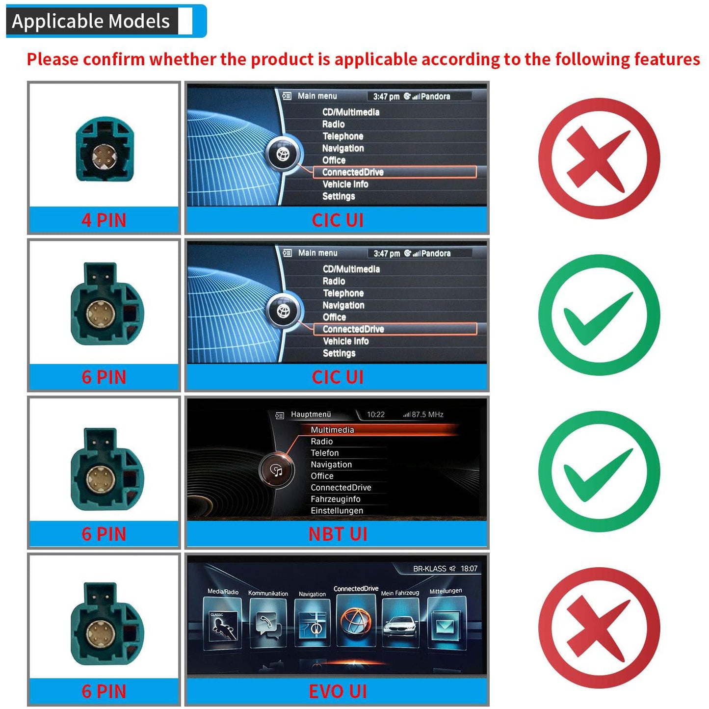 PEMP (NBT) Wireless Carplay Retrofit and Airplay Android Auto Mirror Link Use The OEM Microphone for BMW F01 F07 F10 F12 F15 F20 F30 F25 F48 NBT