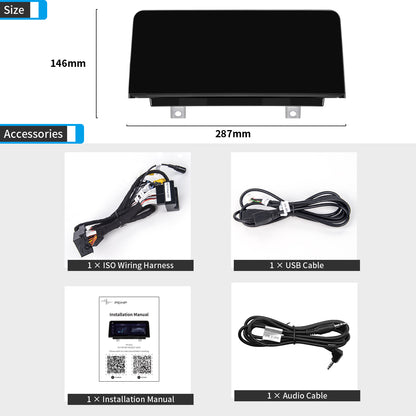 PEMP (9213) for BMW F30 F31 F32 F33 F34 F35 F20 F21 F22 NBT CIC Wired and Wireless Apple CarPlay Retrofit Android Auto，1920 x 720 Display Mirror Link Car Radio Bluetooth Video Player Screen (2012-2017)