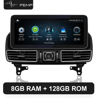 PEMP (7129) W166 X166 Android 13 Blue Anti-glared HD Touch Screen 12.3" CarPlay Android auto, for Mercedes Benz GLE GLS Class NTG5.0 2016-2019