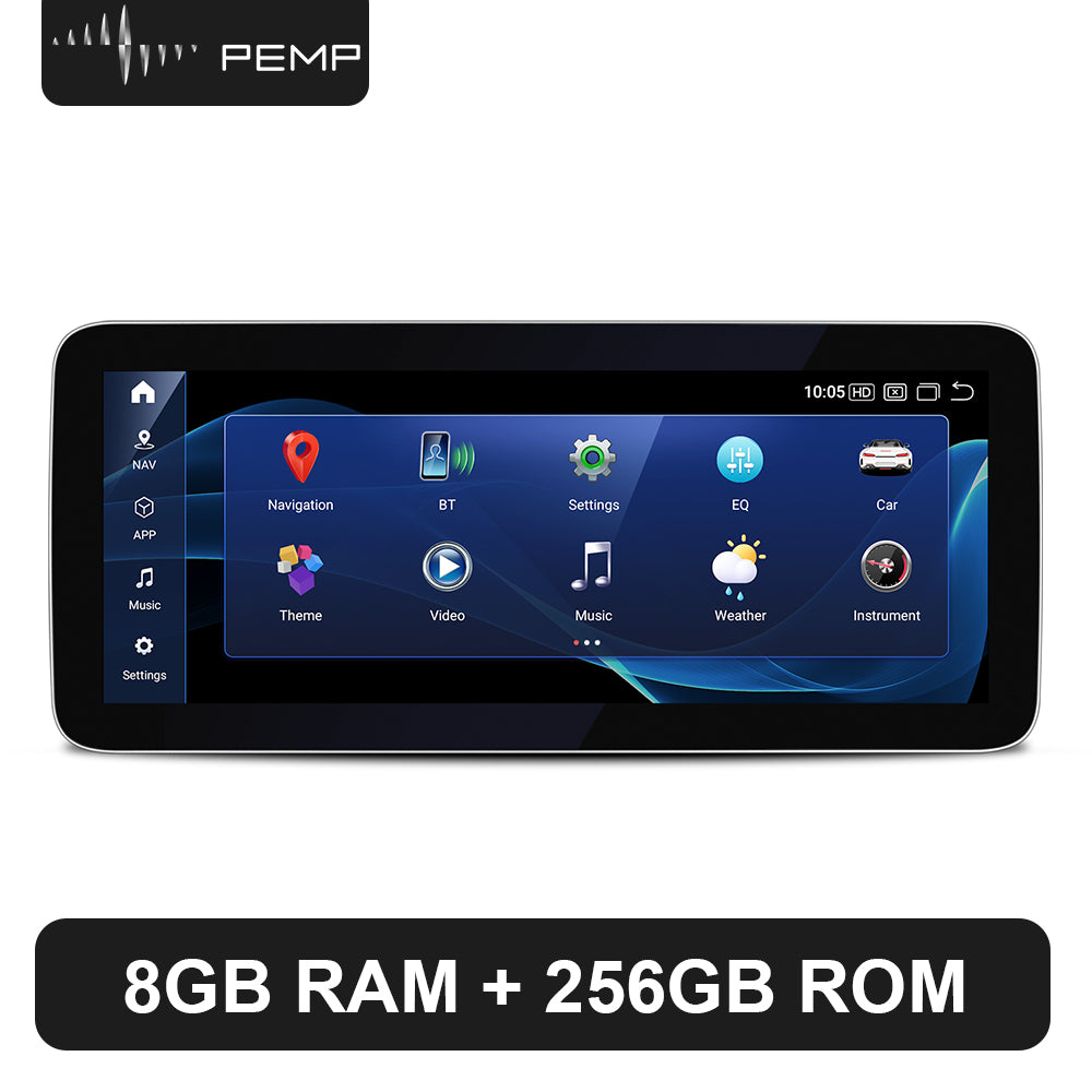 PEMP (7613) W212 Android 13 12.3" 8+128GB Blue Anti-Glare Car Radio Multimedia Screen, Snapdragon 685 8-core CPU, Support Carplay Android Auto for Mercedes-Benz 2012-2015 E200 E300 E400 E63 NTG4.5 System