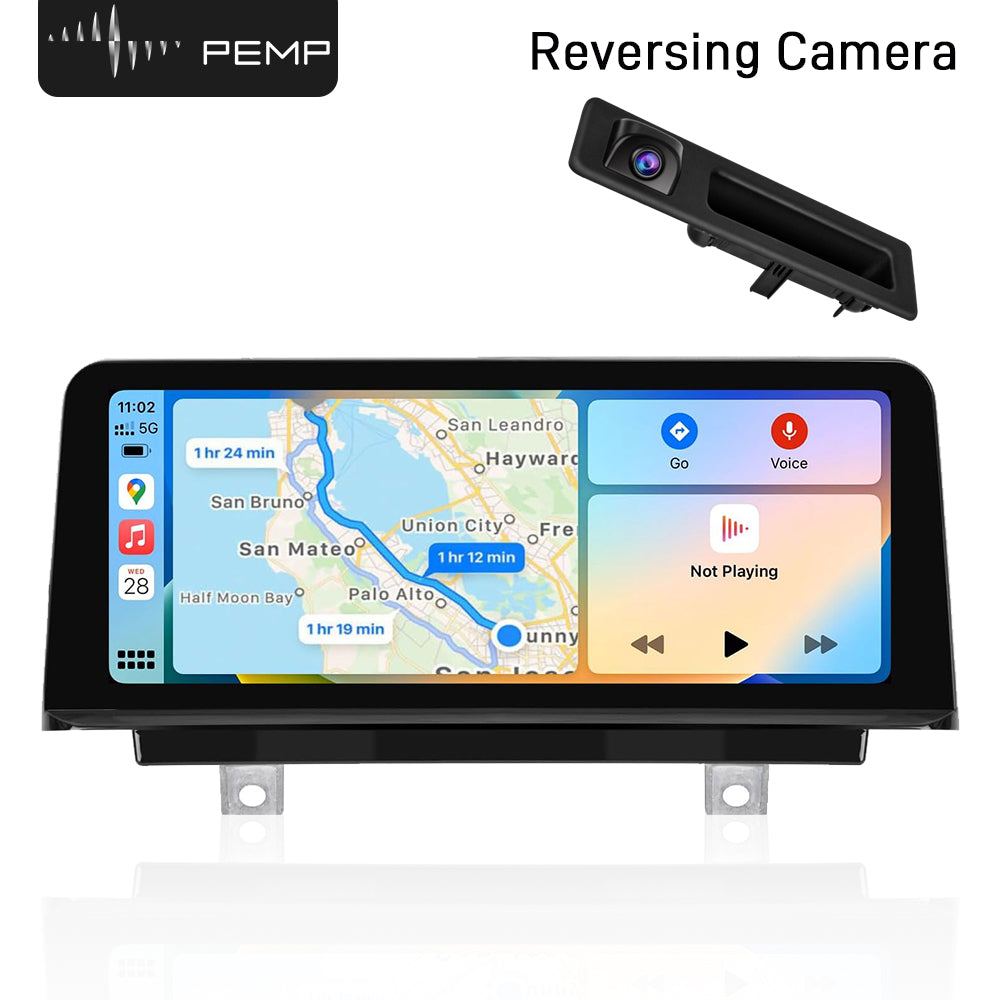 PEMP (9213) for BMW F30 F31 F32 F33 F34 F35 F20 F21 F22 NBT CIC Wired and Wireless Apple CarPlay Retrofit Android Auto，1920 x 720 Display Mirror Link Car Radio Bluetooth Video Player Screen (2012-2017)