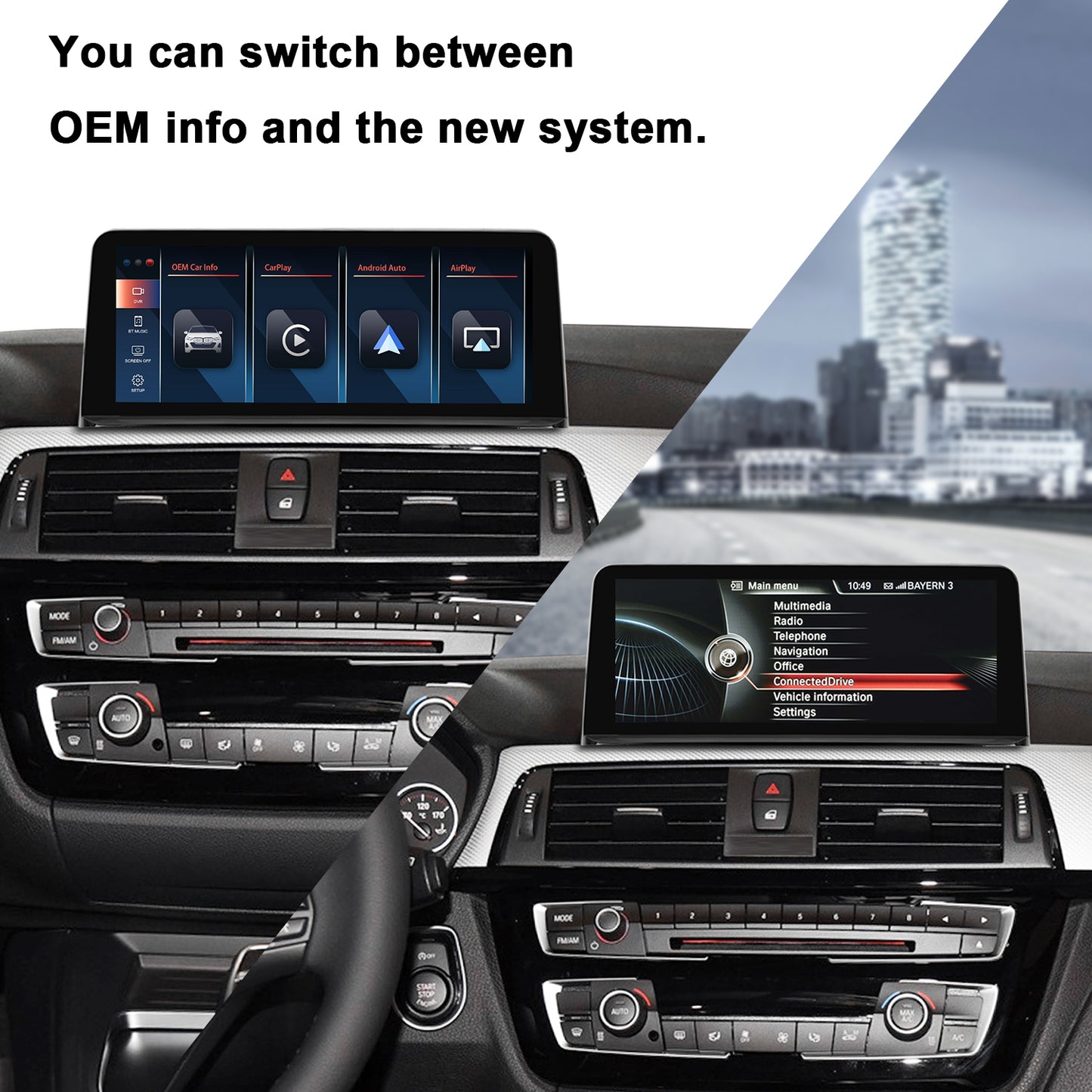 PEMP (9213) for BMW F30 F31 F32 F33 F34 F35 F20 F21 F22 NBT CIC Wired and Wireless Apple CarPlay Retrofit Android Auto，1920 x 720 Display Mirror Link Car Radio Bluetooth Video Player Screen (2012-2017)
