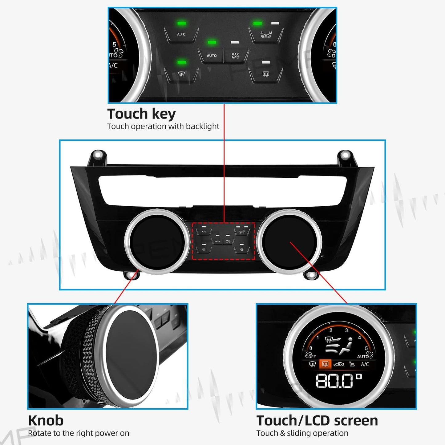 PEMP (6613) A/C Climate Heat Controller LCD Touch Panel Interior Accessories For BMW F30 (2012-2019)